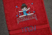 Gymnast Appliqued Bath Towel