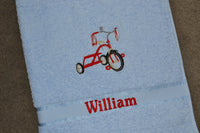 Tricycle Appliqued Bath Towel