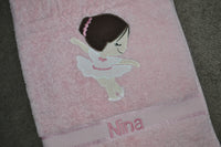 Ballerina Appliqued Bath Towel