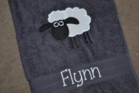 Silly Sheep Appliqued Bath Towel