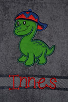 T-Rex Dinosaur Appliqued Bath Towel