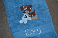 Puppy's Pal Appliqued Bath Towel