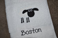 Silly Sheep Appliqued Bath Towel