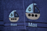 Sailboat Appliqued Bath Towel