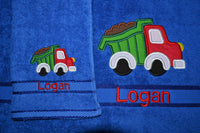 Dump Truck Appliqued Bath Towel
