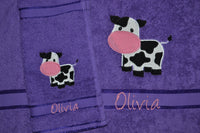 Cow Appliqued Bath Towel