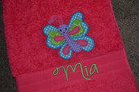 Butterfly Appliqued Bath Towel
