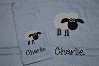Silly Sheep Appliqued Bath Towel