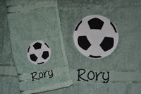 Soccer Ball Appliqued Bath Towel