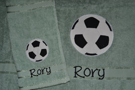 Soccer Ball Appliqued Bath Towel