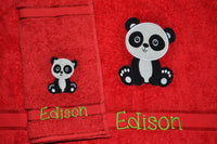 Panda Appliqued Bath Towel