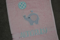 Balloon Elephant Appliqued Bath Towel