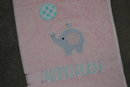 Balloon Elephant Appliqued Bath Towel