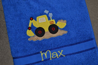 Digger Appliqued Bath Towel