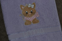 Kitty Kat Appliqued Bath Towel