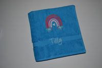 Boho Rainbow Appliqued Bath Towel