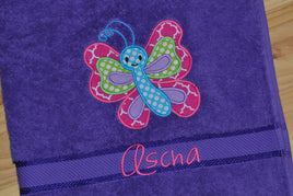 Butterfly Appliqued Bath Towel