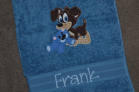 Puppy's Pal Appliqued Bath Towel