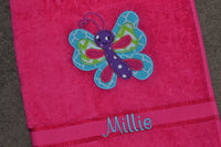 Butterfly Appliqued Bath Towel