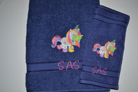 Playful Unicorn Appliqued Bath Towel