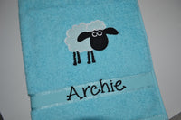 Silly Sheep Appliqued Bath Towel