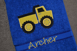 Tonka Truck Appliqued Bath Towel