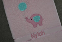 Balloon Elephant Appliqued Bath Towel