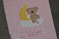 Angel Bear Appliqued Bath Towel