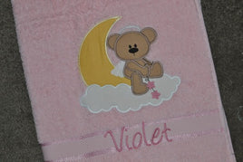 Angel Bear Appliqued Bath Towel