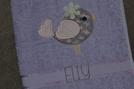 Birdy Appliqued Bath Towel