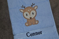 Doe Eyed Deer Appliqued Bath Towel