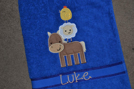 Animal Stack Appliqued Bath Towel