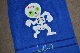 Skeleton Appliqued Bath Towel
