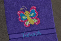Butterfly Appliqued Bath Towel