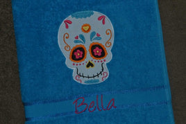 Fiesta Skull Appliqued Bath Towel