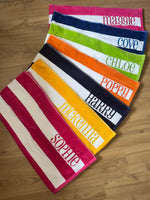 Personalised Stripe Beach Towel