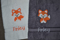 Fox Appliqued Bath Towel