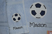 Soccer Ball Appliqued Bath Towel