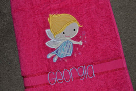 Frost Fairy Appliqued Bath Towel