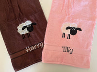 Silly Sheep Appliqued Bath Towel