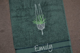 Macrame Hanger Appliqued Bath Towel