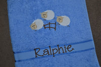 Counting Sheep Appliqued Bath Towel