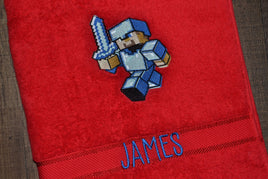 Blockman Appliqued Bath Towel