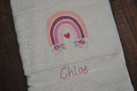 Boho Rainbow Appliqued Bath Towel