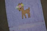 Fawn Appliqued Bath Towel