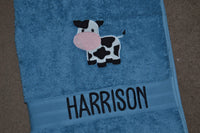 Cow Appliqued Bath Towel
