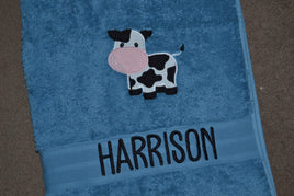Cow Appliqued Bath Towel