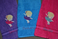 Ballerina Appliqued Bath Towel