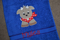 Goat Appliqued Bath Towel