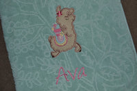 Prancing Llama Appliqued Bath Towel